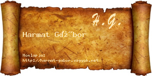 Harmat Gábor névjegykártya